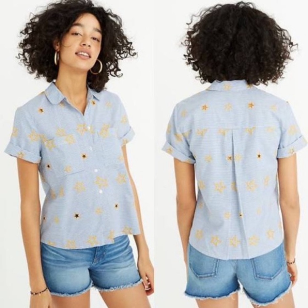 Madewell Star Embroidered Striped Shirt